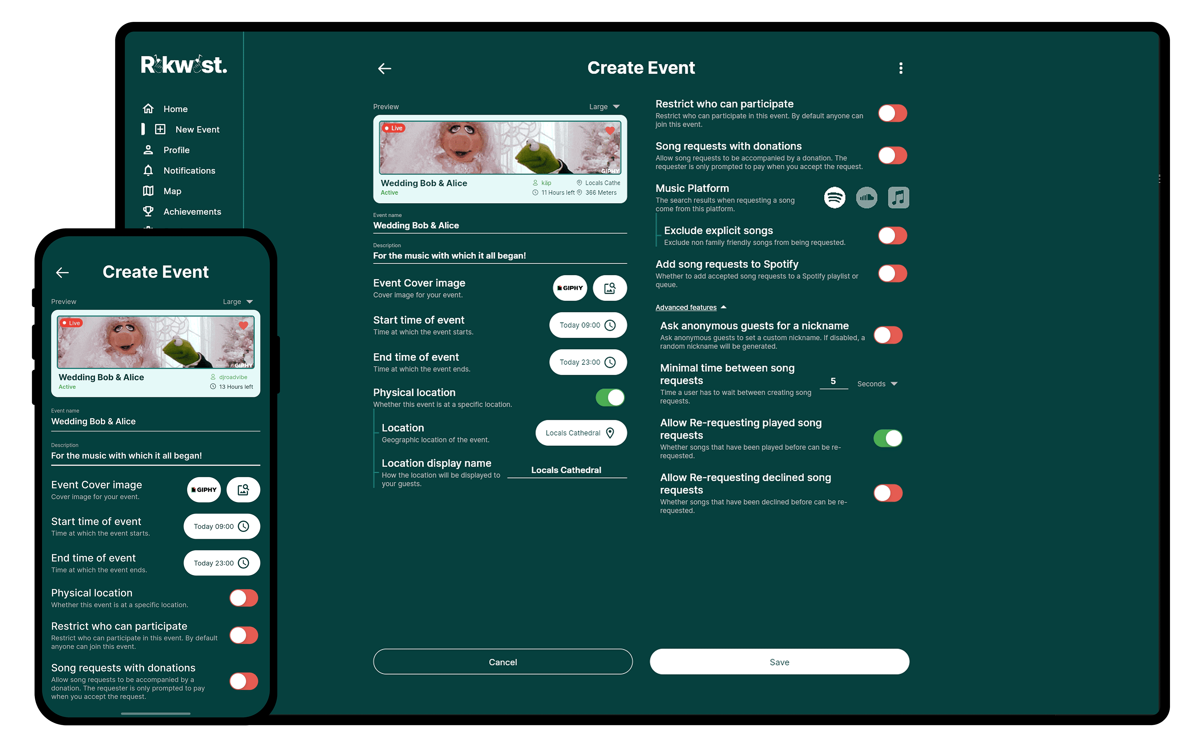 Create your first event