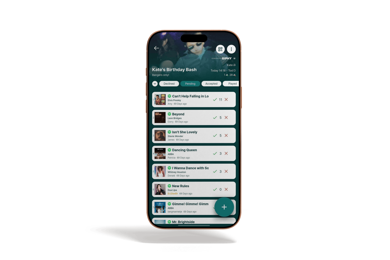 Rekwest song request app for house parties on iPhone
