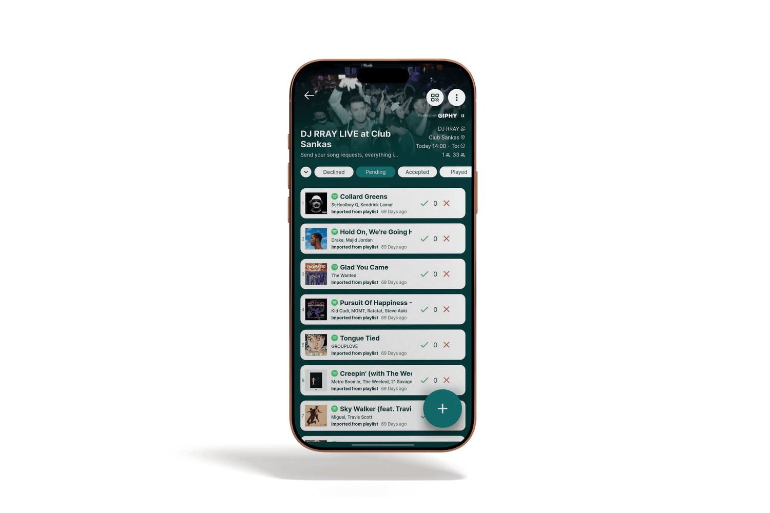 Rekwest song request app for club DJs on iPhone