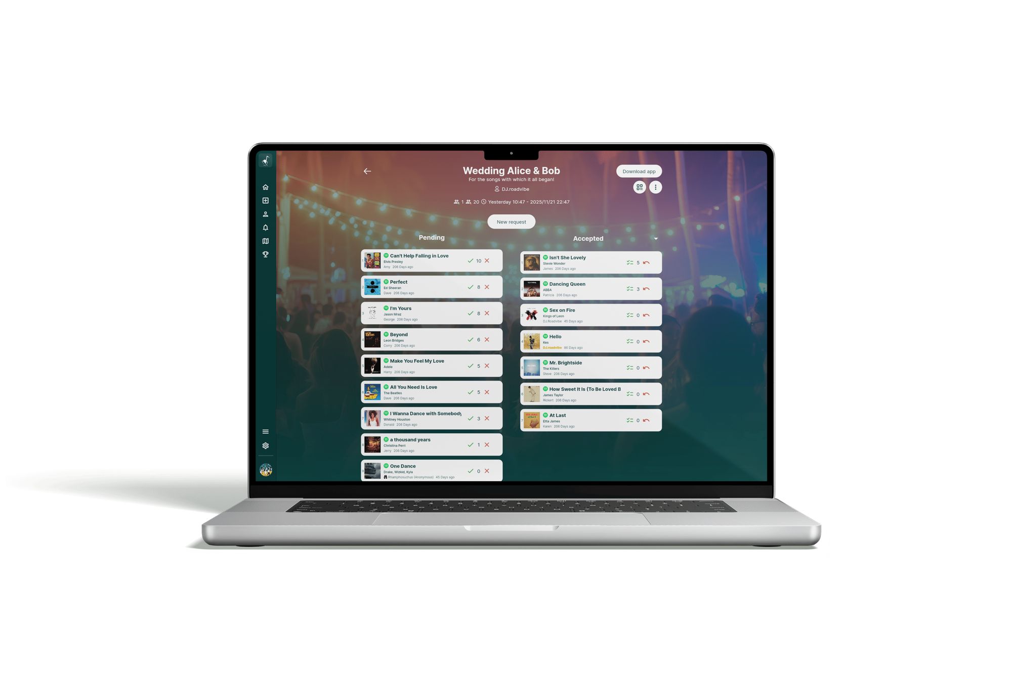 Rekwest app on MacBook