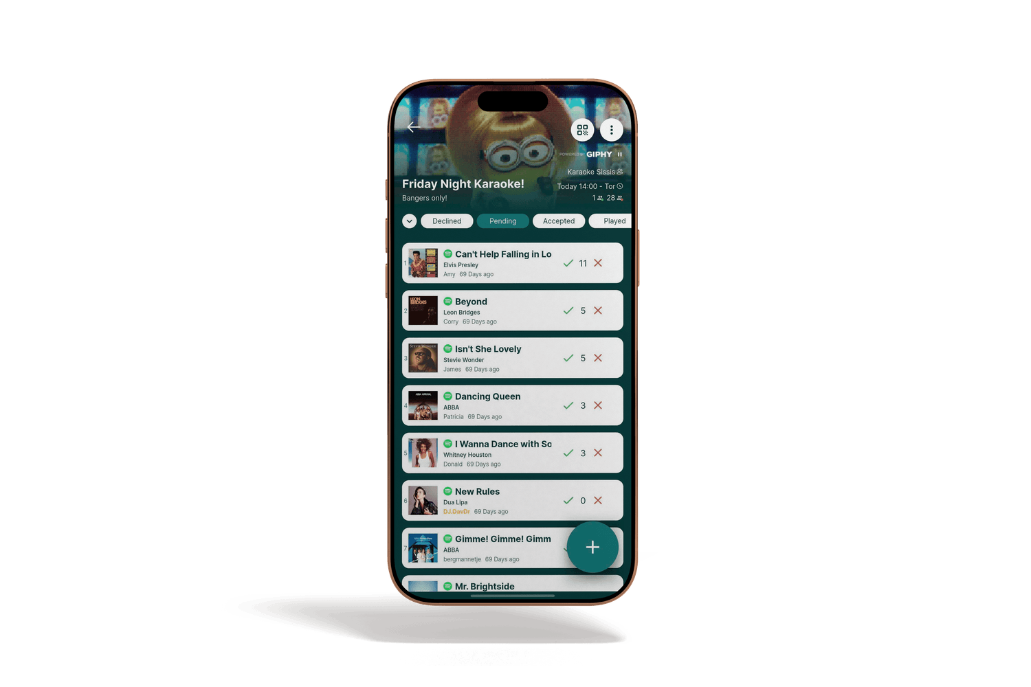 Rekwest song request app for karaoke on iPhone