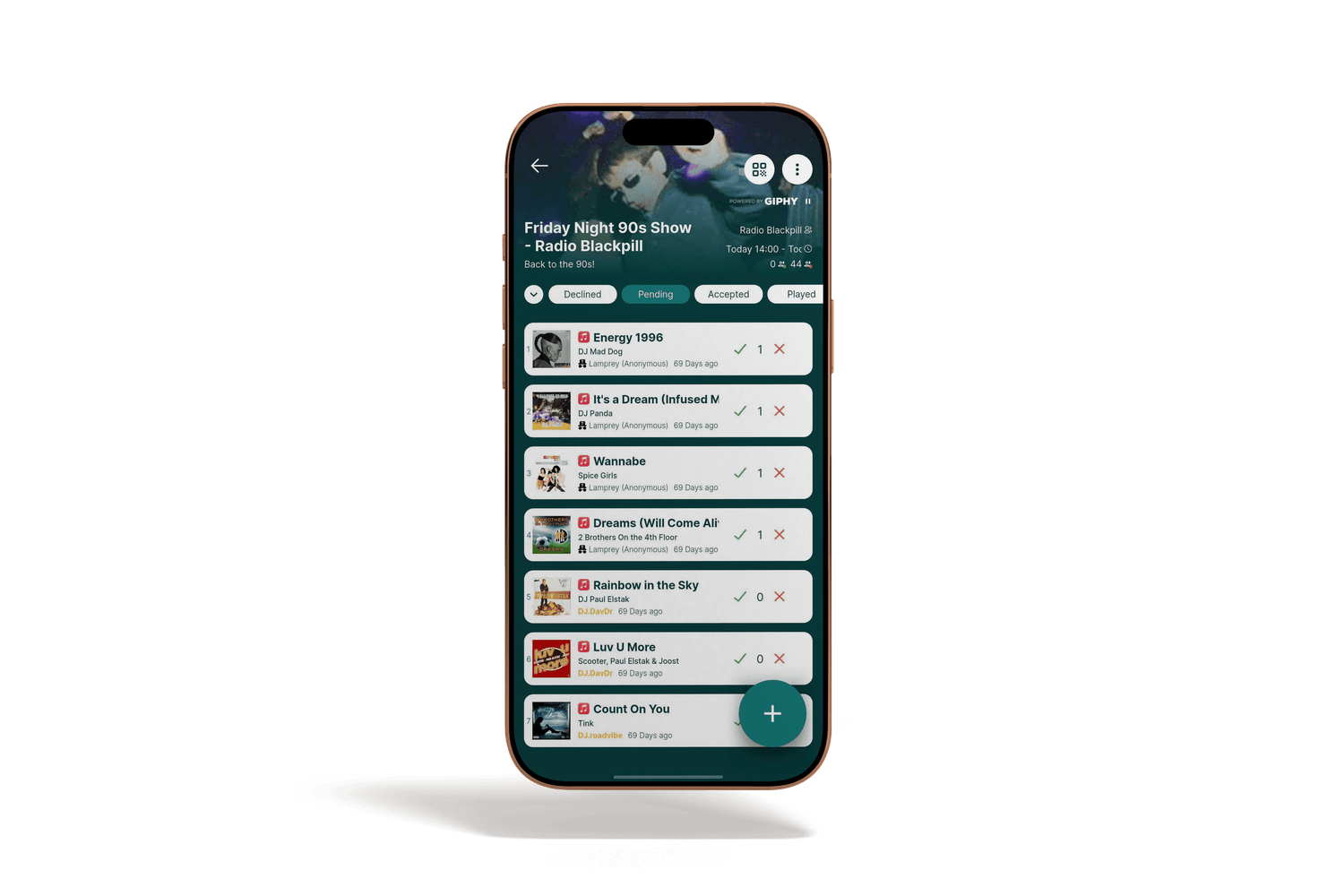 Rekwest song request app for radio stations on iPhone