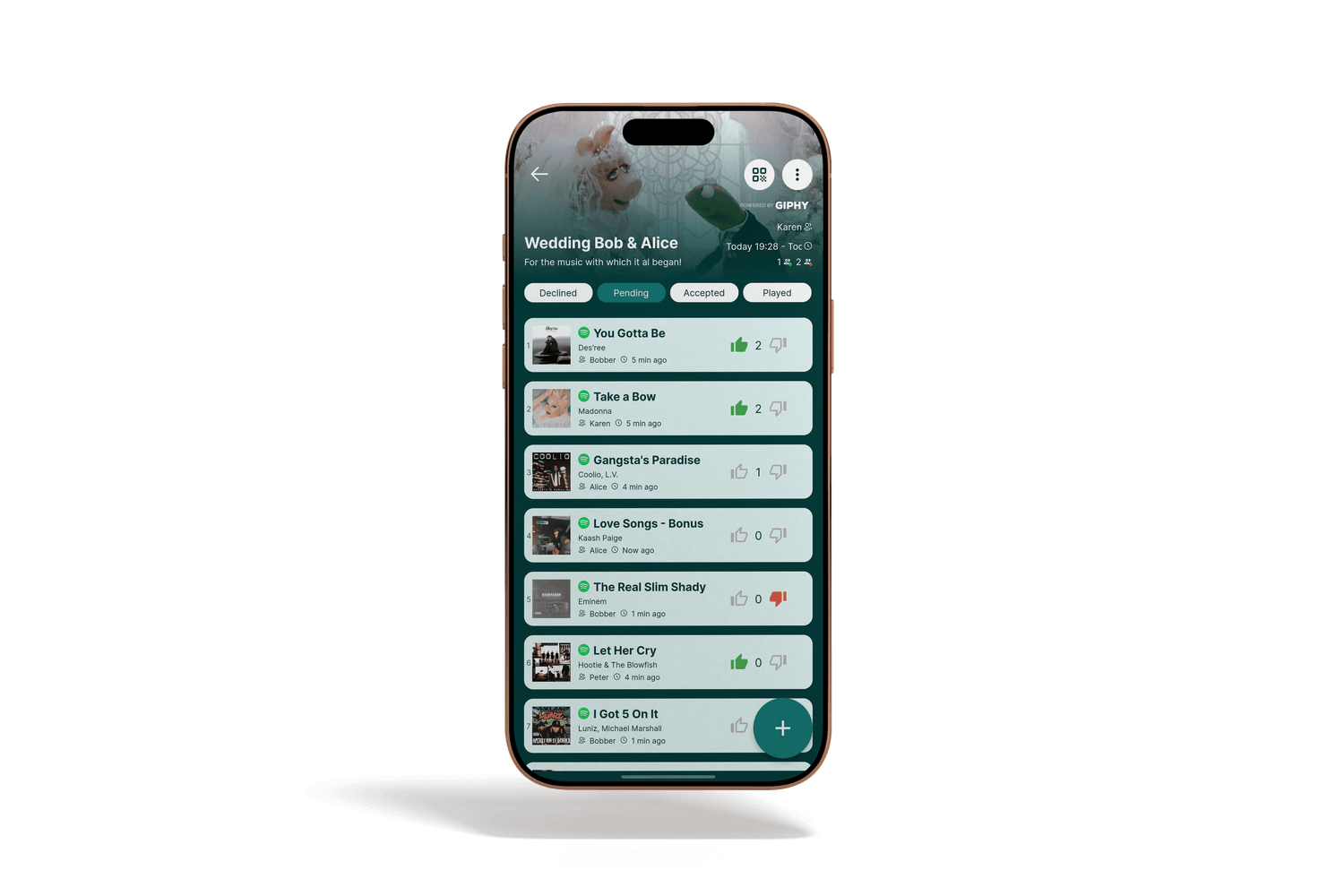 Rekwest song request app for wedding DJs on iPhone